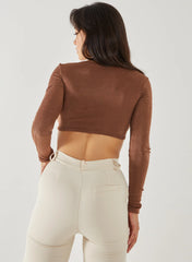 Long Sleeve Sweetheart Shimmer Top