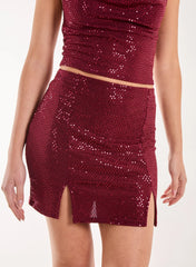 Mirror Sequin Mini Skirt