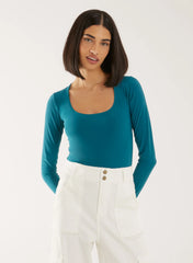 Long Sleeve Square Neck Bodysuit