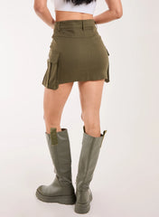 Oversized Pocket Cargo Mini Skirt