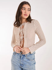 Tie Crinkle Cardigan