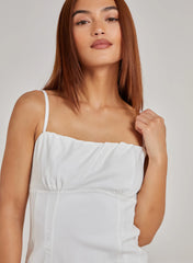 Gathered Bengaline Bodycon Dress
