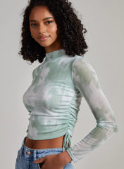 Soft Smudge Print Long Sleeve Top