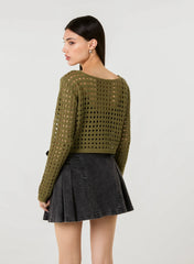 Long Sleeve Crochet Top