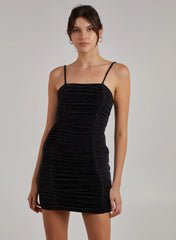 Glitter Ruched Mini Dress