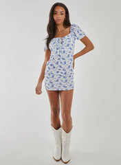 Floral Puff Sleeve Mini Dress