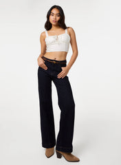 Tie Front Milkmaid Crop Top