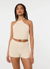 Shirred Halterneck Top