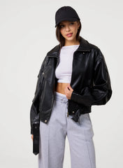 Oversized PU Leather Jacket
