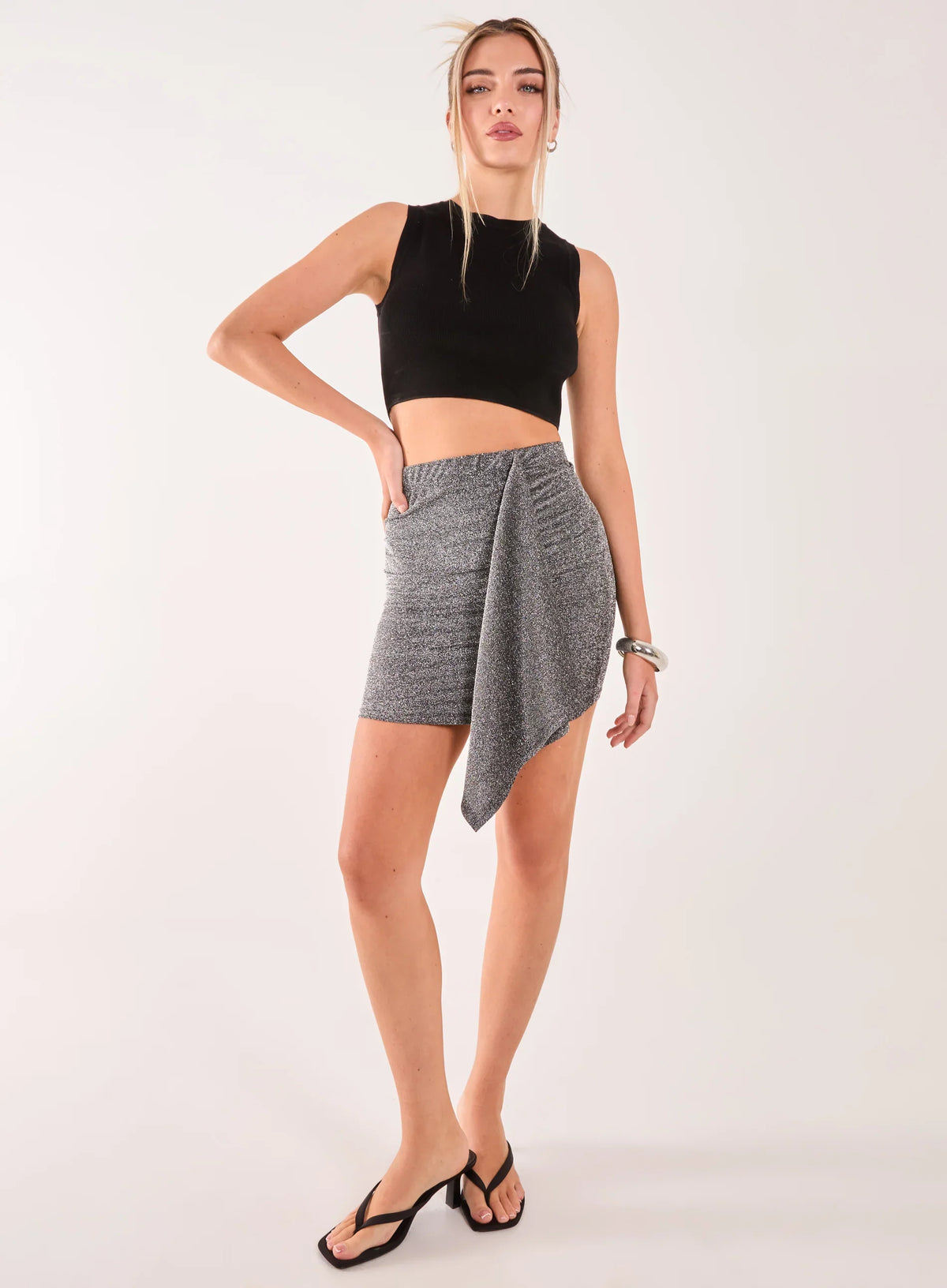 Draped Mini Skirt