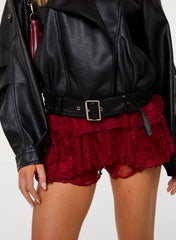 Lace Ruffle Micro Shorts