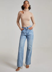 Knit Cut Out Turtle Neck Top