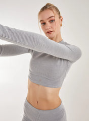 Two Tone Rib Long Sleeve Top