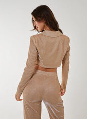 Metallic Cropped Blazer