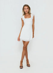 Auroraah Frill Mini Dress White