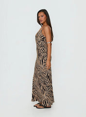Cherilynn V Neck Maxi Dress Zebra
