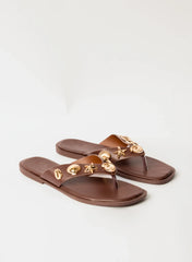 Seashell Embellished Flip Flops