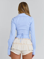 ALYISSIA TOP BLUE STRIPE