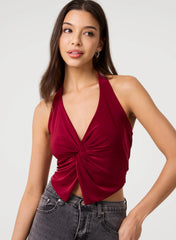 Knot Front Halter Top