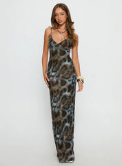 Saphrona V-neck Maxi Dress Leopard