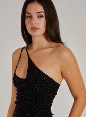 Cut Out Rhinestone Bodycon Dress
